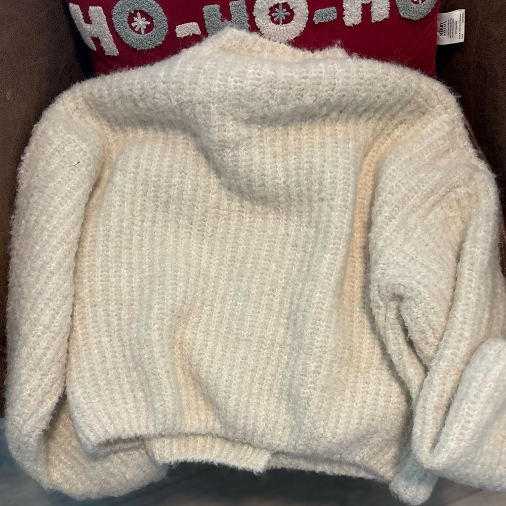 Pink Lily Cream Cowl Neck Sweater
